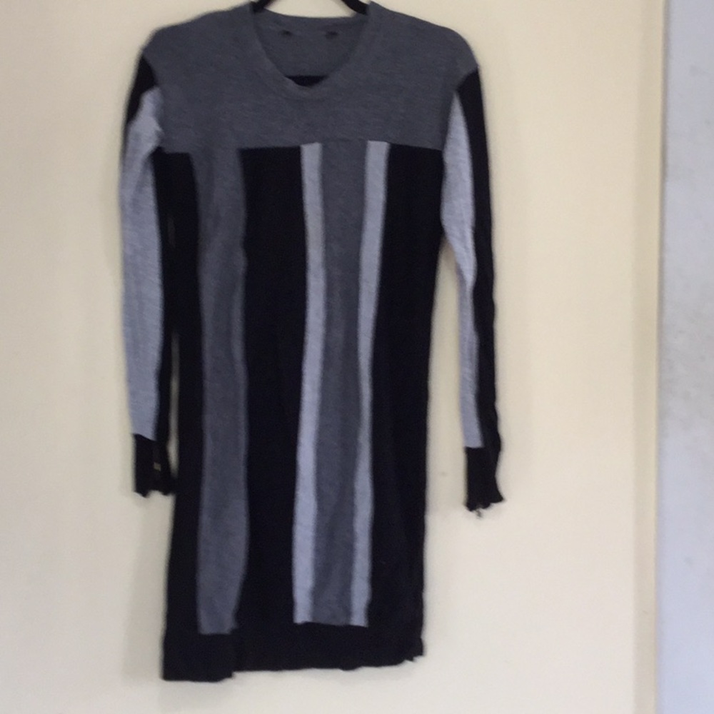 Black and gray sweater dress